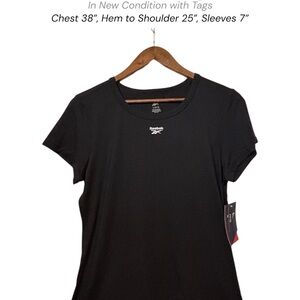Reebok Black Logo T-Shirt Athletic Tee NWT Size Large
